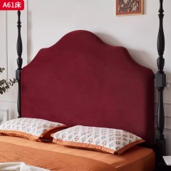 千匠一品 中古风格 绒布+高密度海绵+松木实木床铺板+进口白蜡木框架 时尚优雅床A61-J