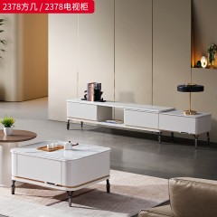 【特价产品】千匠一品 现代风格 微晶玻台面+实木框架+环保油漆 时尚大气方几/电视柜2378-L