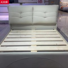 【特价产品】千匠一品 现代风格 优质生态牛皮面料+板木结合框架+高密度海绵 时尚大气床A38  368  2108  1120  818-J