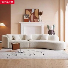 【特价产品】千匠一品 现代风格 网红款沙发圆弧沙发 优质磨砂布面料+全实木框架+高回弹海绵 时尚大气沙发8839-J