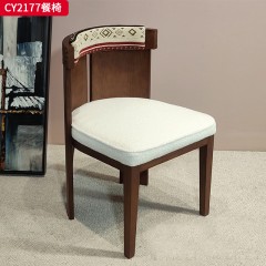 千匠一品 美式复古风格 白蜡木+泰迪绒 时尚优雅餐椅CY2177-J