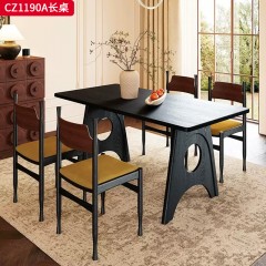 千匠一品 中古风美式复古风格 白蜡木 时尚大气餐桌CZ1190A-J