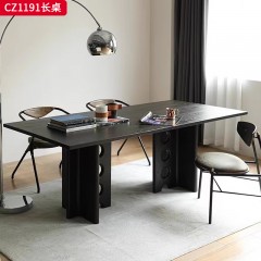 千匠一品 中古风美式复古风格 白蜡木 时尚大气餐桌CZ1191-J