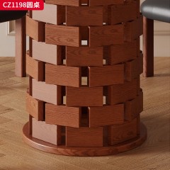 千匠一品 美式复古风格 白蜡木+黑玫瑰贴纸大理石 时尚大气餐桌CZ1198-J