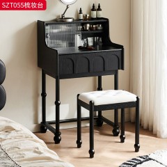 千匠一品 中古风格 框架：主材进口白蜡木+辅材：多层实木夹板 时尚大气梳妆台SZT055-J