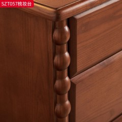 千匠一品 美式复古风格 框架：主材进口白蜡木+辅材：多层实木夹板 时尚大气梳妆台SZT057-J