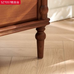 千匠一品 美式复古风格 框架：主材进口白蜡木+辅材：多层实木夹板 时尚大气梳妆台SZT057-J