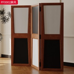 千匠一品 美式复古风格 白蜡木实木框架+烤漆实木多层夹板 时尚大气屏风PF0002-J