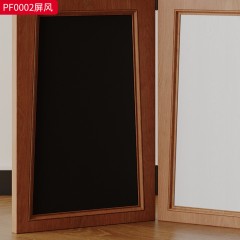 千匠一品 美式复古风格 白蜡木实木框架+烤漆实木多层夹板 时尚大气屏风PF0002-J
