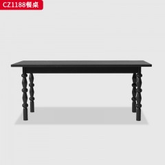 千匠一品 中古风美式复古风格 全白蜡木实木 时尚优雅餐桌CZ1188-L