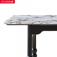 千匠一品 中古风格 全白蜡木实木 时尚优雅餐桌CZ1192-L