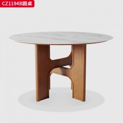 千匠一品 美式复古风格 大理石+白蜡木 时尚优雅餐桌CZ1194B-L