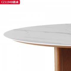千匠一品 美式复古风格 大理石+白蜡木 时尚优雅餐桌CZ1194B-L