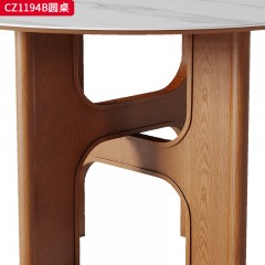 千匠一品 美式复古风格 大理石+白蜡木 时尚优雅餐桌CZ1194B-L