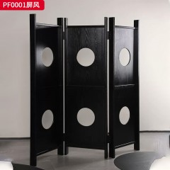 千匠一品 中古风美式复古风格 全白蜡木实木 时尚优雅屏风PF0001-L