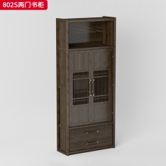 千匠一品 新中式风格 乌金木  黄檀木+五金配件 时尚大气两门书柜802S-J