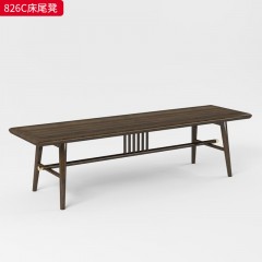 千匠一品 新中式风格 主材乌金木/黄檀木 时尚大气床尾凳826C-L