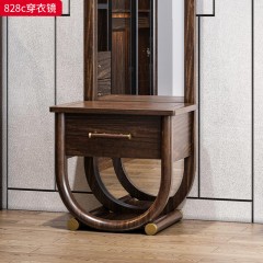 千匠一品 新中式风格 主材乌金木+镜子+五金 时尚大气穿衣镜828C-L