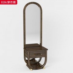 千匠一品 新中式风格 主材乌金木+镜子+五金 时尚大气穿衣镜828C-L