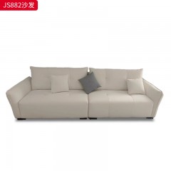 【特价产品】千匠一品 现代风格 绒布+底架松木+桉木+高密度海绵+公仔棉靠包 时尚大气沙发JS882-L