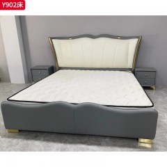 【特价产品】千匠一品 现代风格 金刚皮面料+板木结合框架+公仔棉靠包+床板 时尚大气床Y902-L