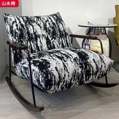 【特价产品】千匠一品 现代风格 水貂绒面料+紫罗兰海绵坐垫+羽绒靠包+公仔棉 时尚大气山水椅-L