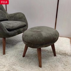 千匠一品 现代风格 绒布+弯板+高密度海绵+实木脚 时尚大气休闲椅F014-L