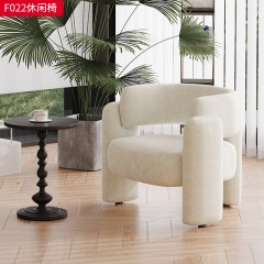 千匠一品 现代风格 弹力绒布  长毛布+弯板+木架+高密度海绵 时尚大气休闲椅F022-L
