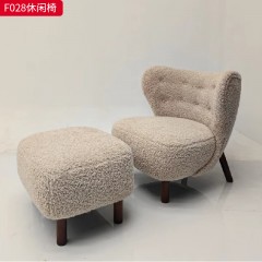 千匠一品 现代风格 优质布艺面料+木架+高密度海绵+白蜡木脚 时尚大气休闲椅F028-L