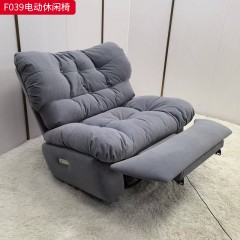 千匠一品 现代风格 优质布艺面料+高密度海绵+羽绒包+木框架+五金架 时尚大气休闲椅F039电动-L