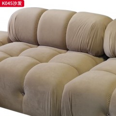 千匠一品 现代风格 网红款沙发变色龙沙发 奶牛绒+高回弹海绵+木框架+不锈钢五金+红木脚 时尚大气沙发K045-L