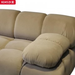 千匠一品 现代风格 网红款沙发变色龙沙发 奶牛绒+高回弹海绵+木框架+不锈钢五金+红木脚 时尚大气沙发K045-L