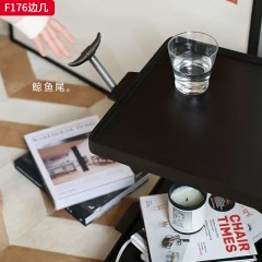 千匠一品 现代风格 实木+不锈钢 时尚大气边几F176-L