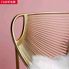 千匠一品 现代风格 真羊毛面料+五金框架 时尚大气休闲椅F160-L