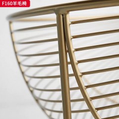 千匠一品 现代风格 真羊毛面料+五金框架 时尚大气休闲椅F160-L