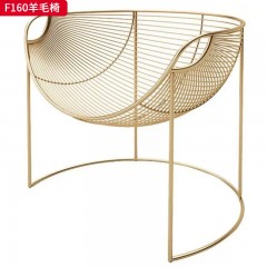 千匠一品 现代风格 真羊毛面料+五金框架 时尚大气休闲椅F160-L