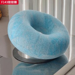 千匠一品 现代风格 布艺面料+定型棉+五金底座 时尚大气甜甜圈单椅F143-L