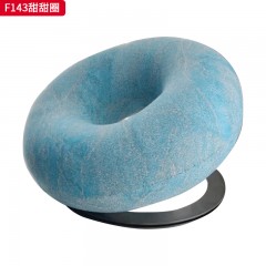 千匠一品 现代风格 布艺面料+定型棉+五金底座 时尚大气甜甜圈单椅F143-L