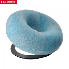 千匠一品 现代风格 布艺面料+定型棉+五金底座 时尚大气甜甜圈单椅F143-L