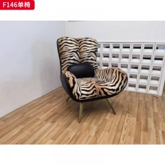千匠一品 现代风格 布艺面料+高密度海绵+弯板+五金脚架 时尚大气单椅F146-L