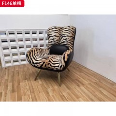 千匠一品 现代风格 布艺面料+高密度海绵+弯板+五金脚架 时尚大气单椅F146-L