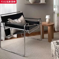 千匠一品 现代风格 马鞍皮+不锈钢 时尚大气瓦斯里椅F152-L