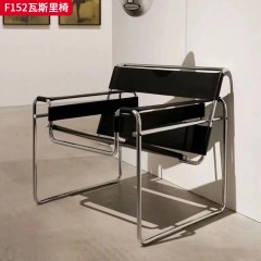 千匠一品 现代风格 马鞍皮+不锈钢 时尚大气瓦斯里椅F152-L
