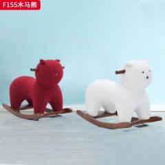 千匠一品 现代风格 毛绒面料+高密度海绵+玻璃钢+实木脚 时尚大气小马熊F155-L