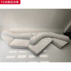 千匠一品 现代风格 网红款沙发岩石沙发 布艺面料+靠背定型棉+松木框架+高密度海绵 时尚大气岩石沙发F156-L