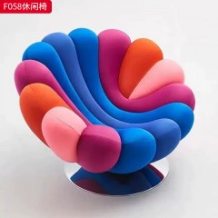 千匠一品 现代风格 优质布艺面料+定型棉+五金旋转底座 时尚大气休闲椅F058-L