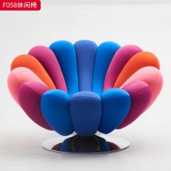 千匠一品 现代风格 优质布艺面料+定型棉+五金旋转底座 时尚大气休闲椅F058-L