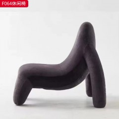 千匠一品 现代风格 优质兔毛布面料+高密度海绵+玻璃钢 时尚大气休闲椅F064-J