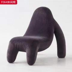 千匠一品 现代风格 优质兔毛布面料+高密度海绵+玻璃钢 时尚大气休闲椅F064-J