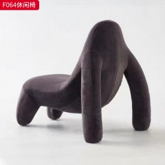 千匠一品 现代风格 优质兔毛布面料+高密度海绵+玻璃钢 时尚大气休闲椅F064-J